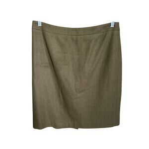 J Crew | Olive Green Wool Blend The Pencil Skirt | 12